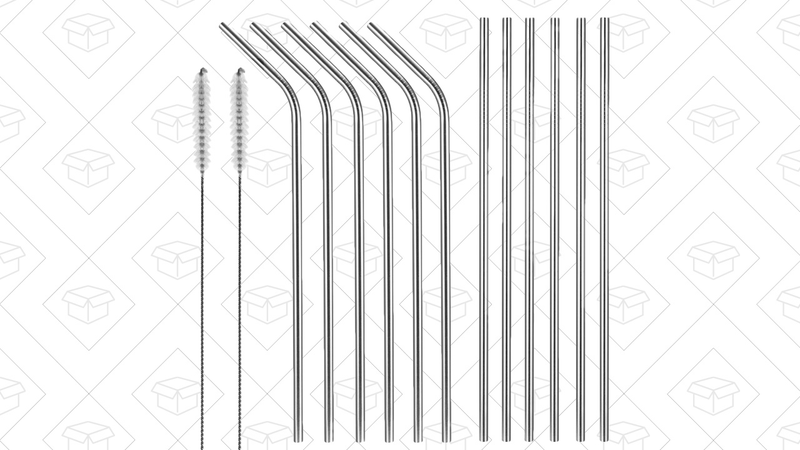 12-Pack Stainless Steel Drinking Straws, $9 with code 32WPXNOD
